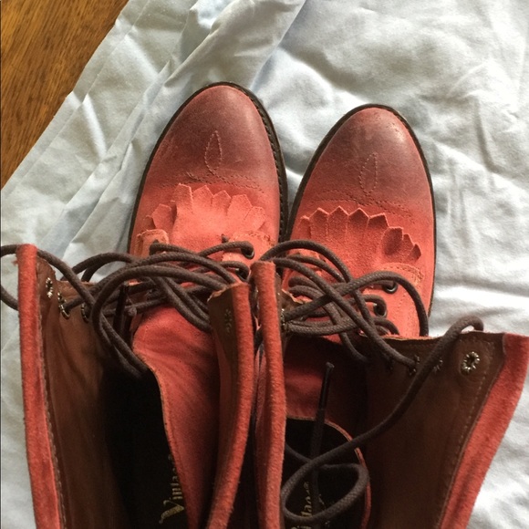 Brand “Vintage” red lace up boots - Picture 3 of 5